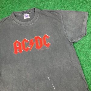 Vintage ACDC Shirt Mens L Black Red 2003 Rock Band Promo Starworld Tag Y2K Tee